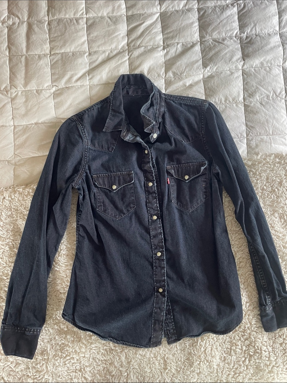 Levi’s Vintage Indigo Denim Button-Front Western Shirt